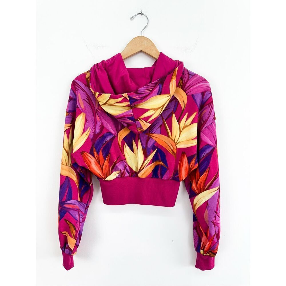 Adidas Farm Rio Women’s Birds of Paradise Bright Magenta Bold Pink Multi Cropped - Picture 3 of 10
